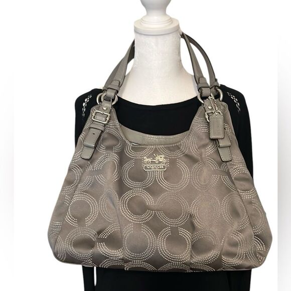 Coach Madison Maggie grey signature 2 hang tags excellent pre owned condition - Picture 1 of 12